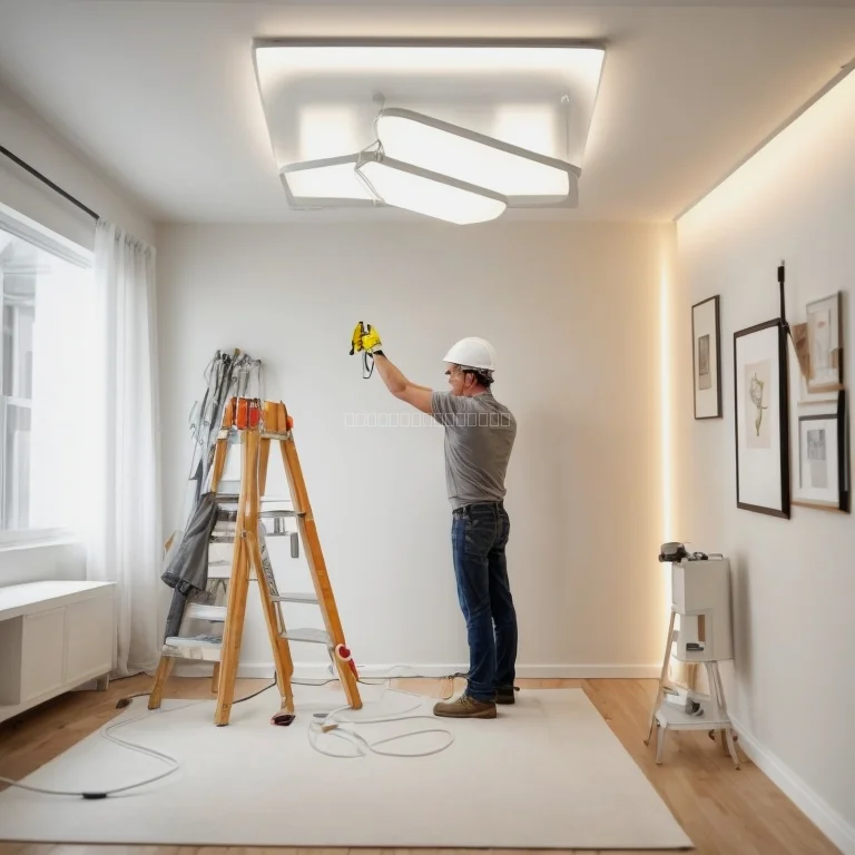 Qustrava technician reviewing lighting plan with homeowner